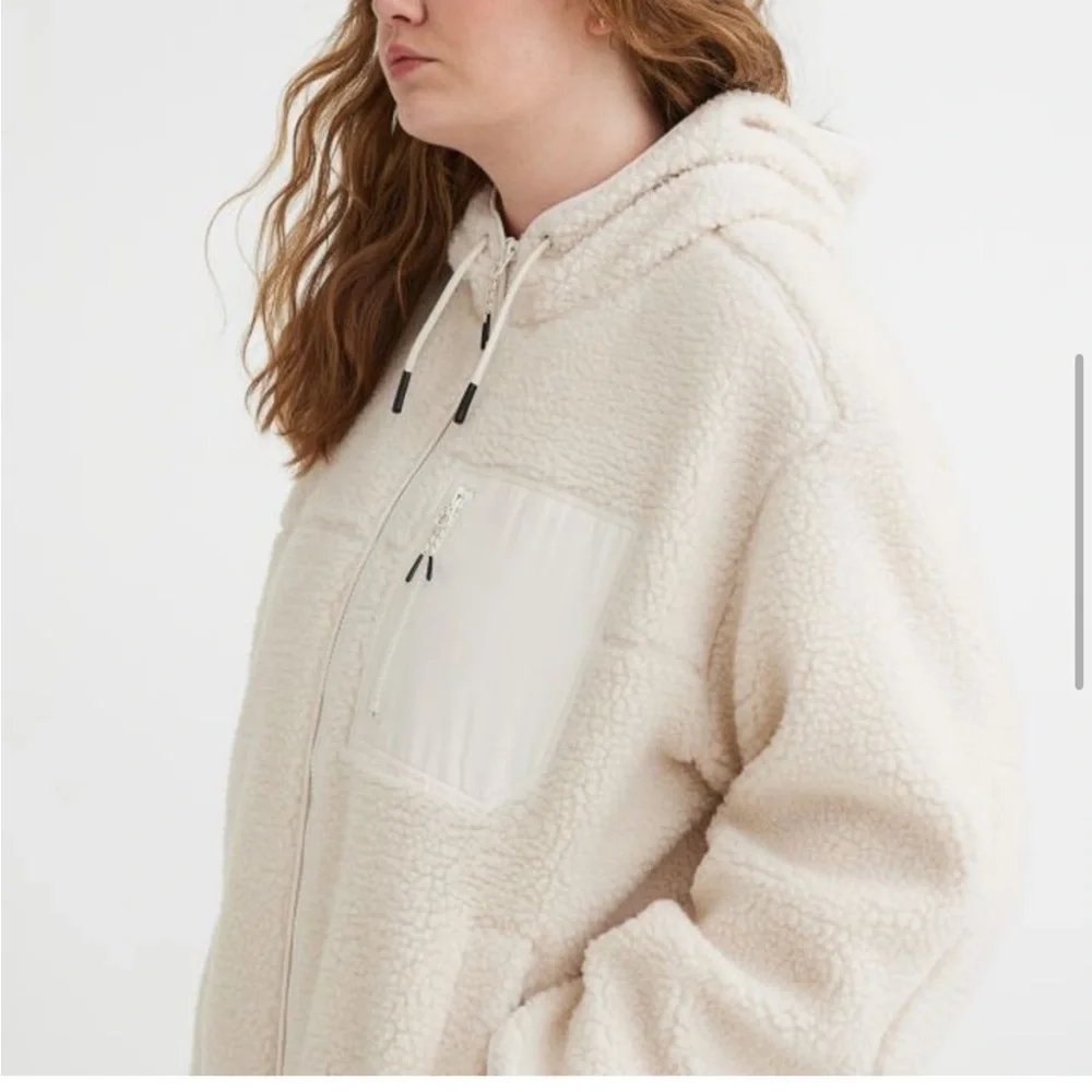 H&M Natural White Oversized Teddy Bear Jacket